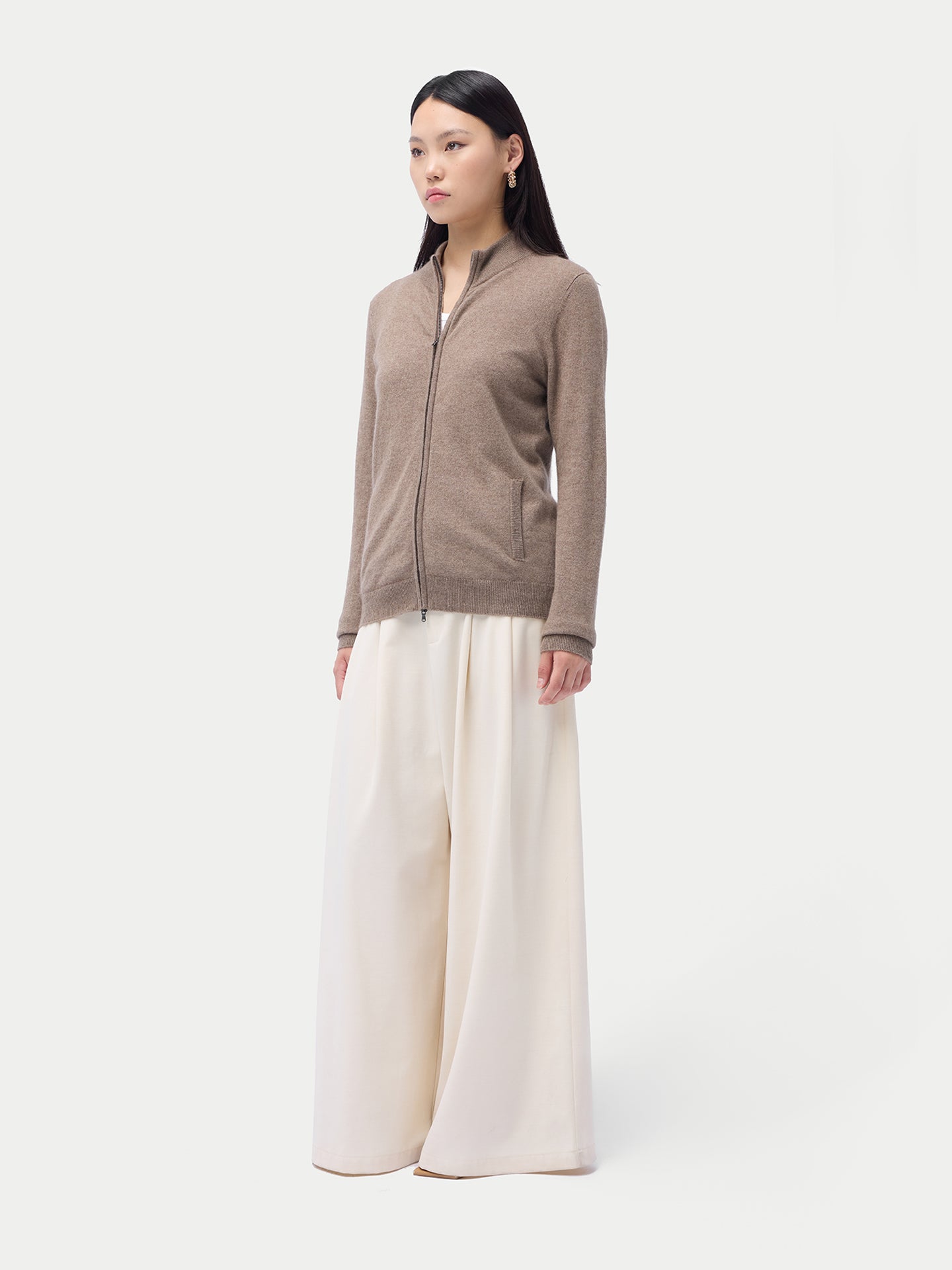 Kaschmir Cardigan mit Reißverschluss