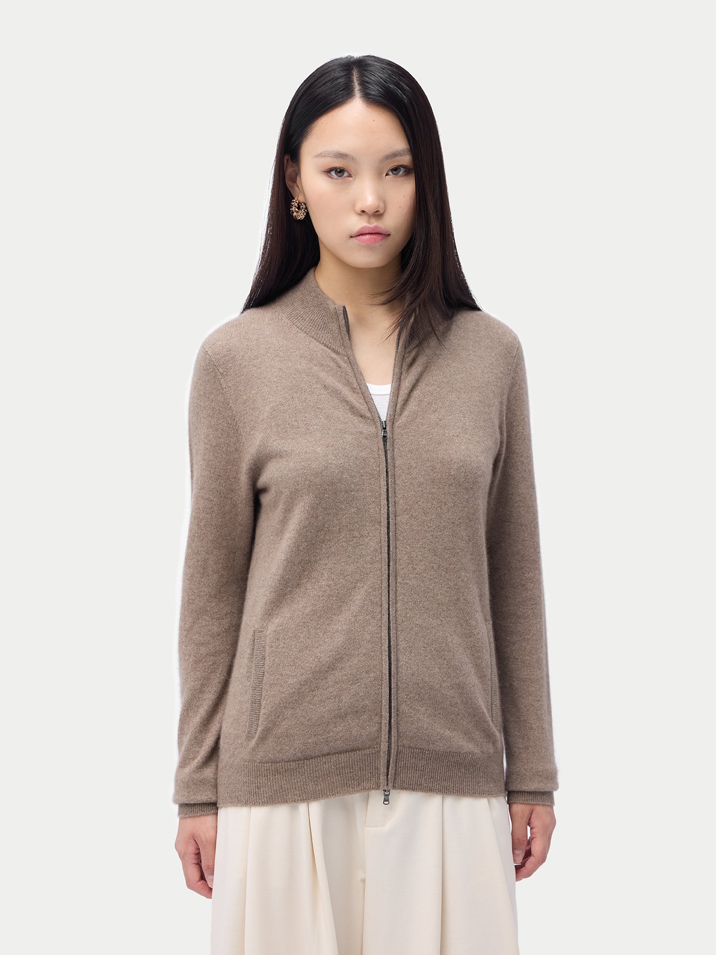 Kaschmir Cardigan mit Reißverschluss