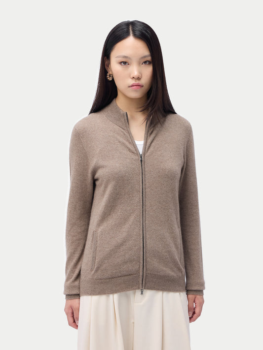 Kaschmir Cardigan mit Reißverschluss