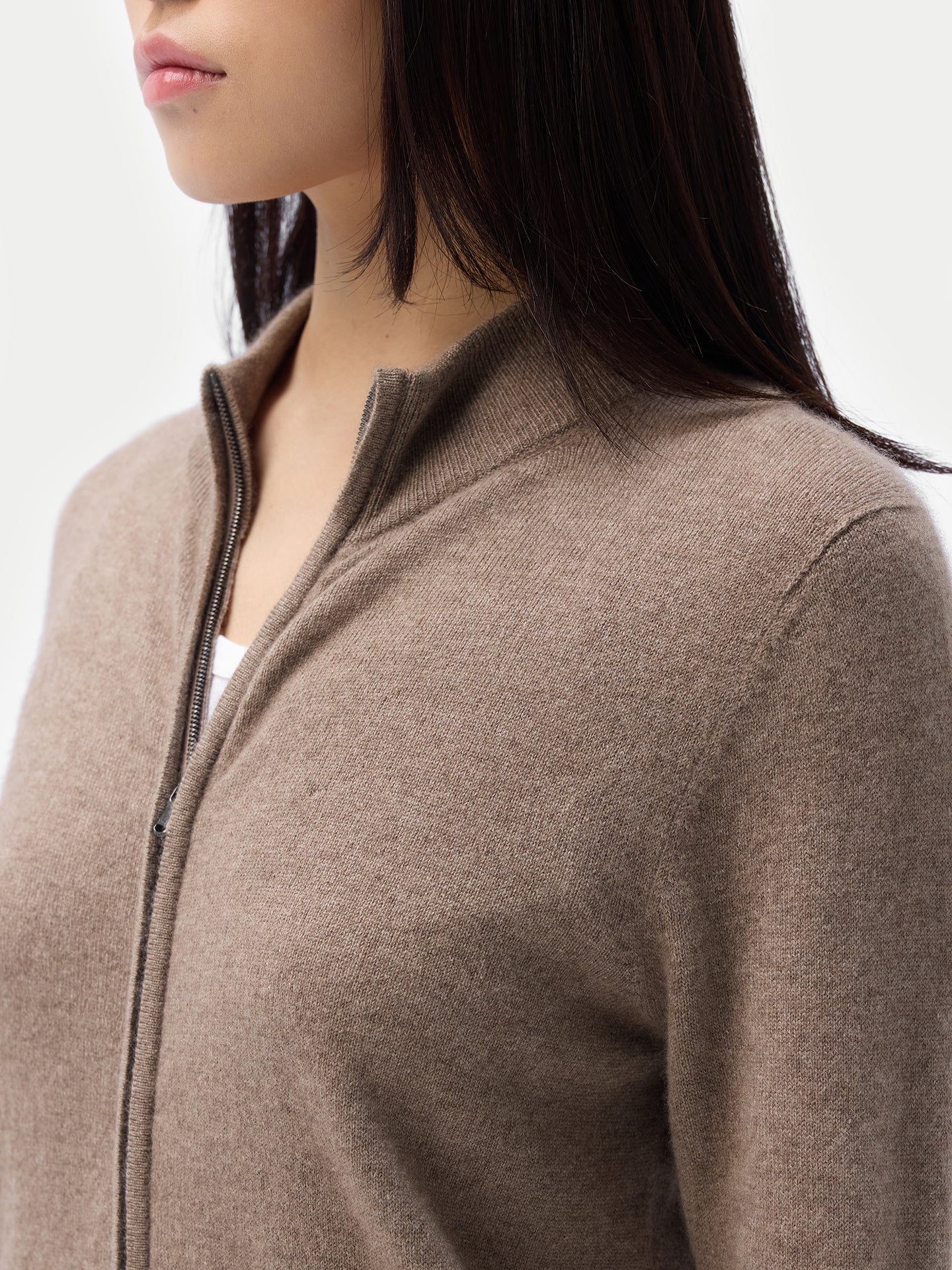 Kaschmir Cardigan mit Reißverschluss