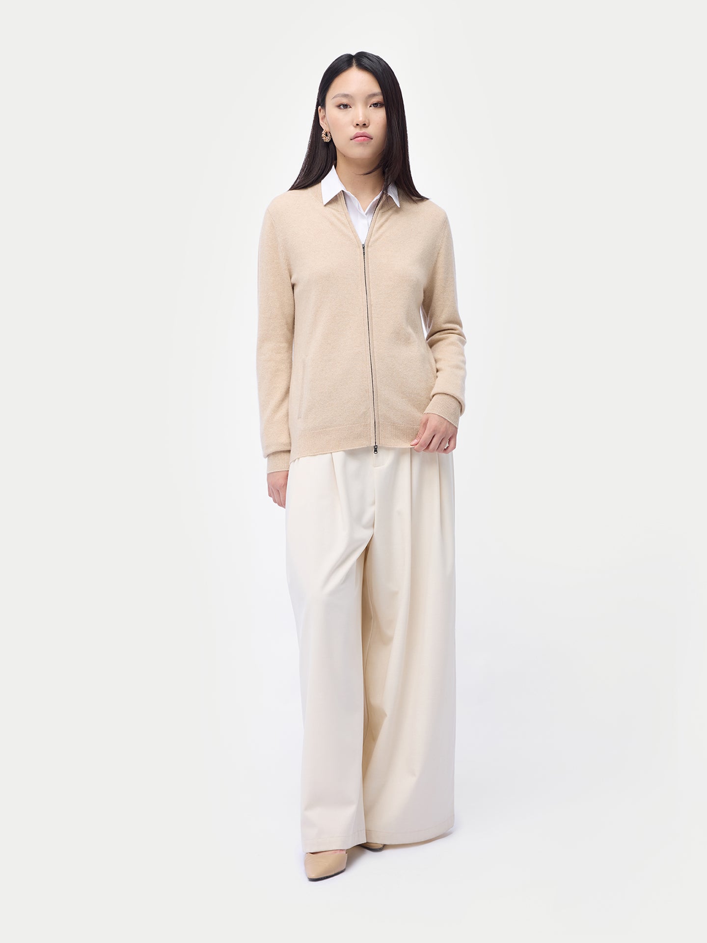Kaschmir Cardigan mit Reißverschluss