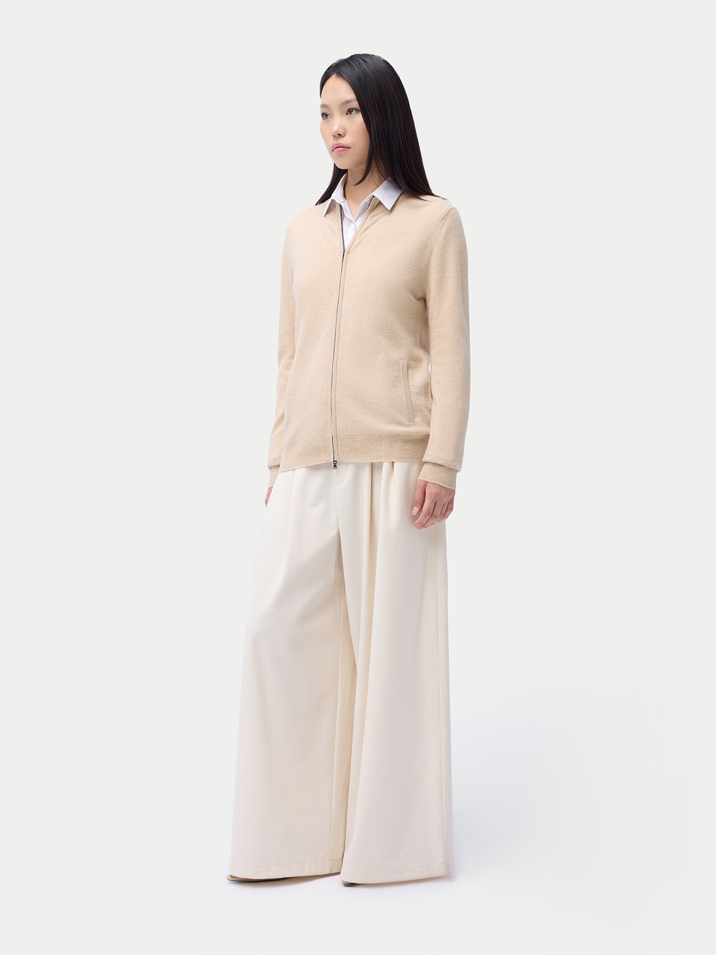 Kaschmir Cardigan mit Reißverschluss