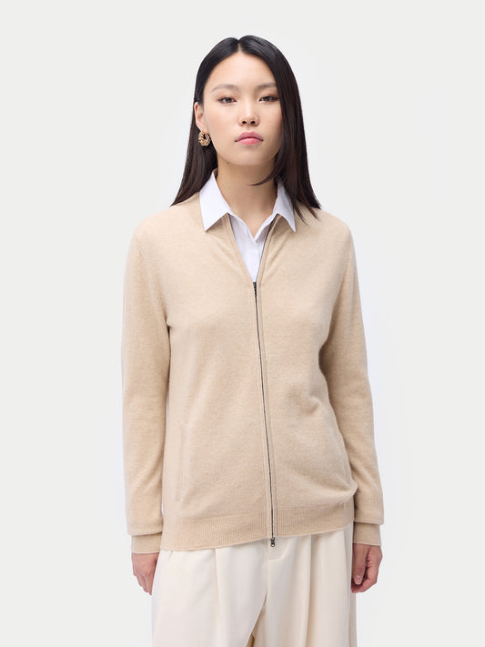 Kaschmir Cardigan mit Reißverschluss