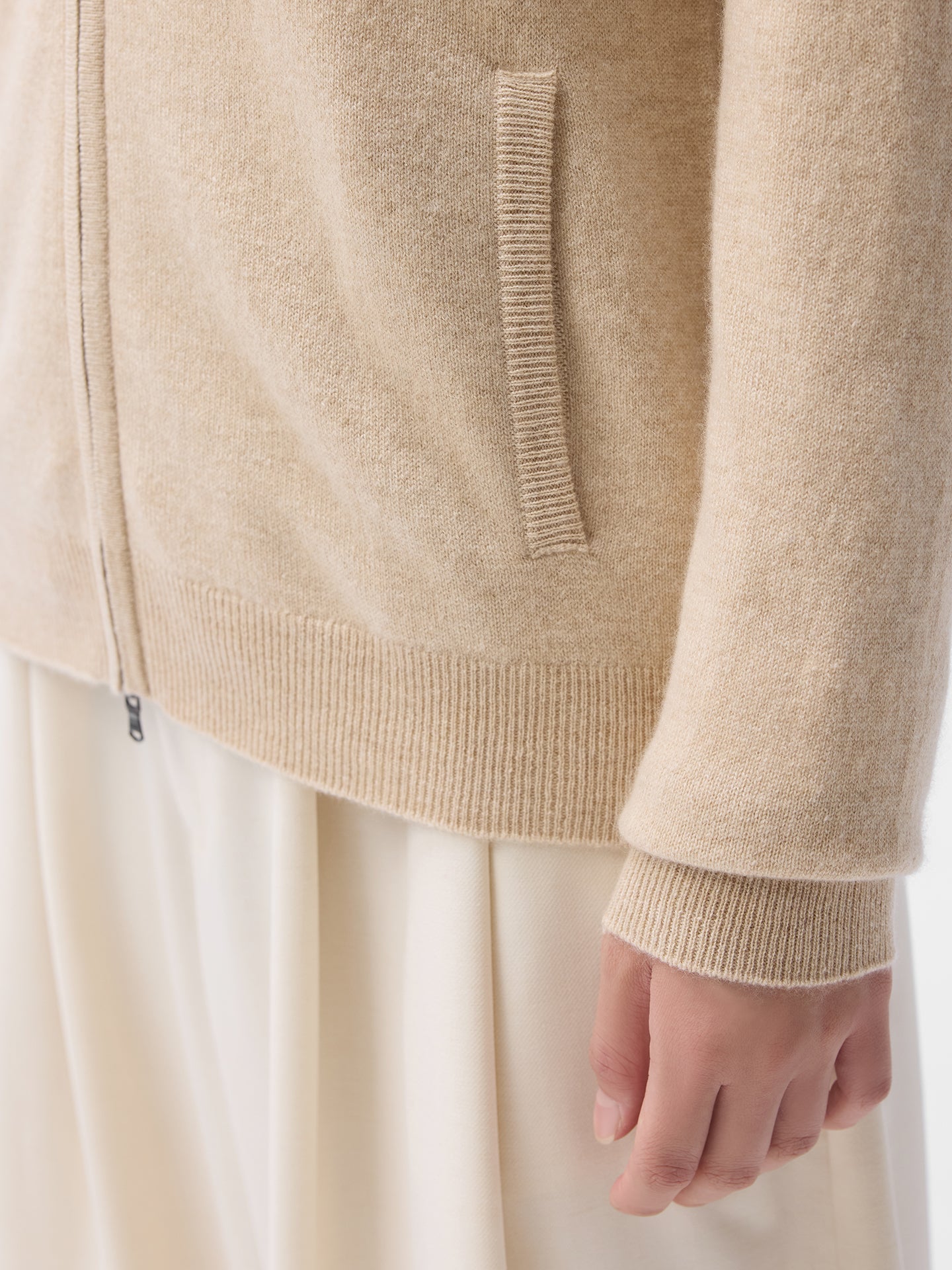 Kaschmir Cardigan mit Reißverschluss