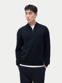 Kaschmir-Pullover mit halbem Reißverschluss