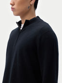 Kaschmir-Pullover mit halbem Reißverschluss