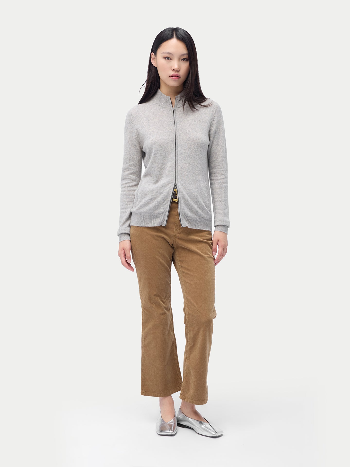 Kaschmir Cardigan mit Reißverschluss