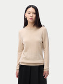 Basic Kaschmir-Rundhals-Pullover Beige - Gobi Cashmere