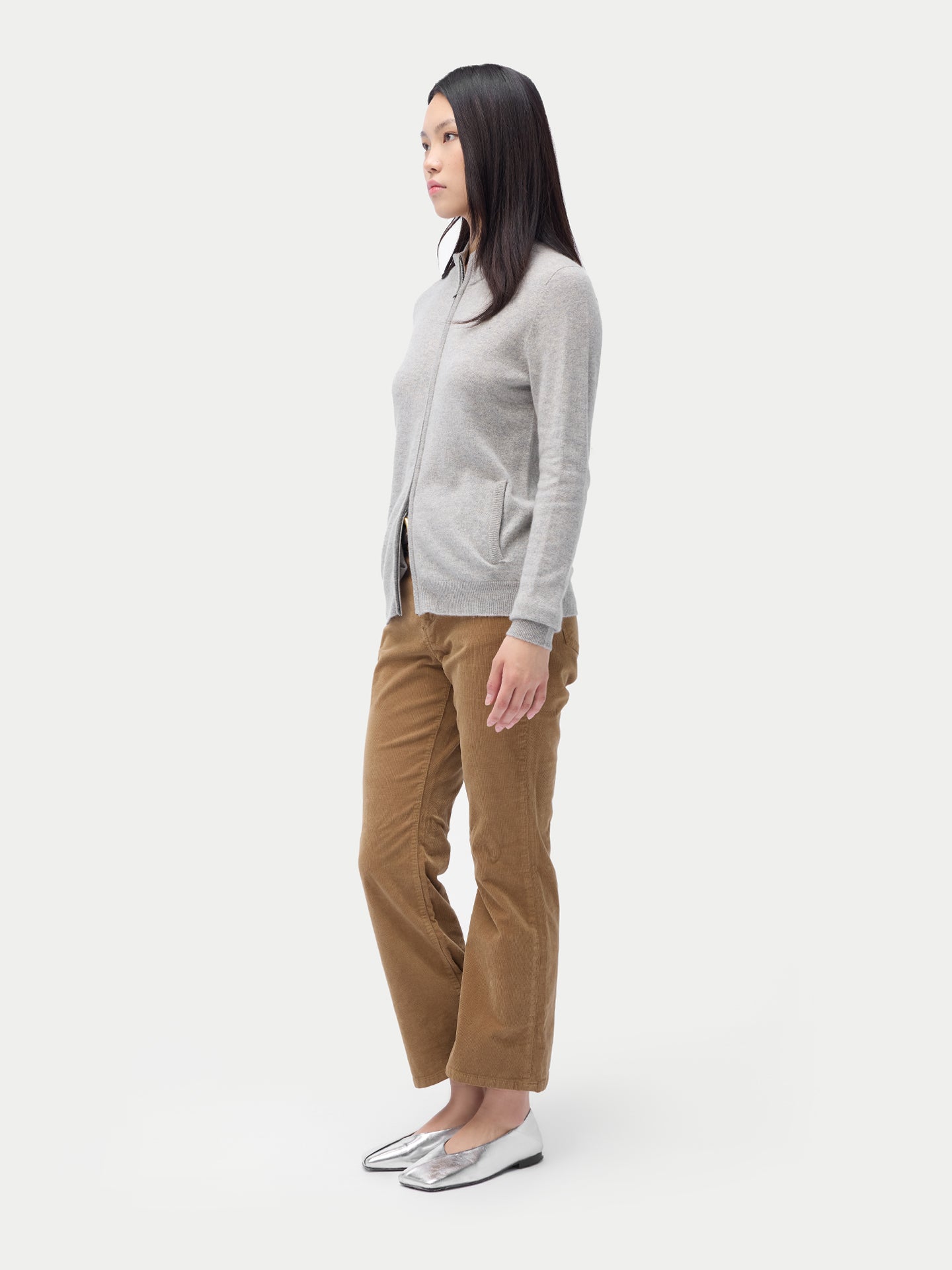 Kaschmir Cardigan mit Reißverschluss