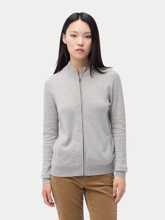 Kaschmir Cardigan mit Reißverschluss
