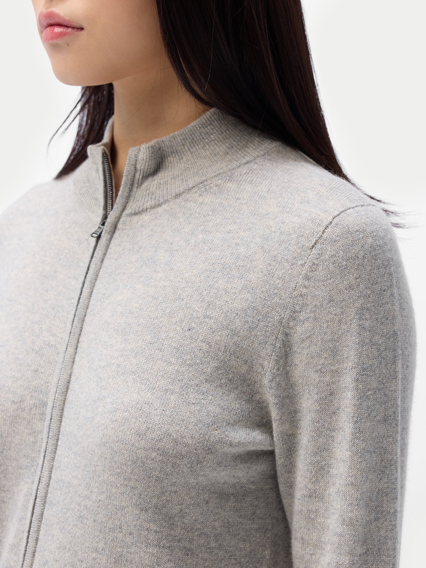 Kaschmir Cardigan mit Reißverschluss