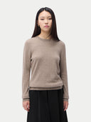 Basic Kaschmir-Rundhals-Pullover Beige - Gobi Cashmere