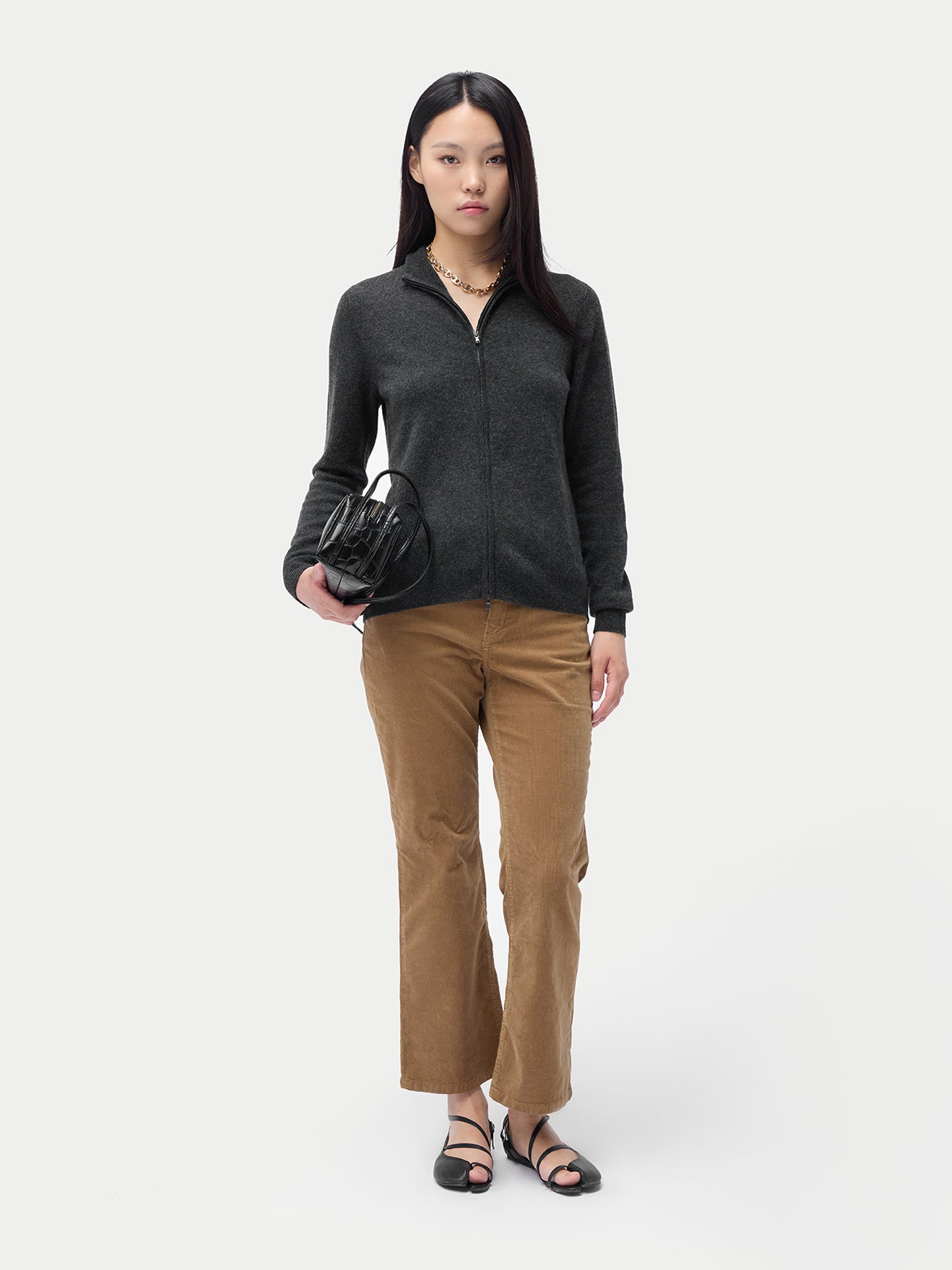 Kaschmir Cardigan mit Reißverschluss