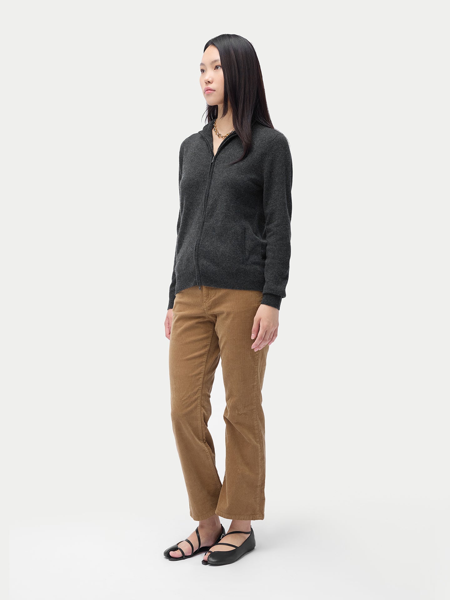 Kaschmir Cardigan mit Reißverschluss