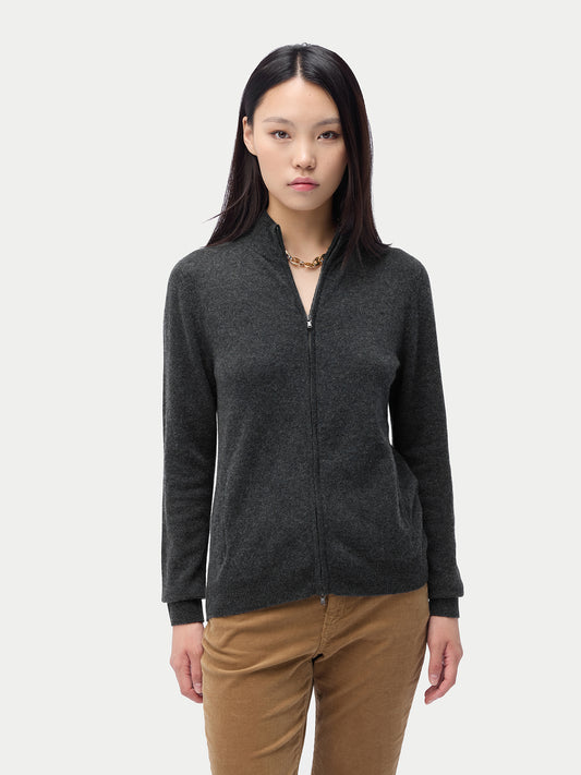 Kaschmir Cardigan mit Reißverschluss