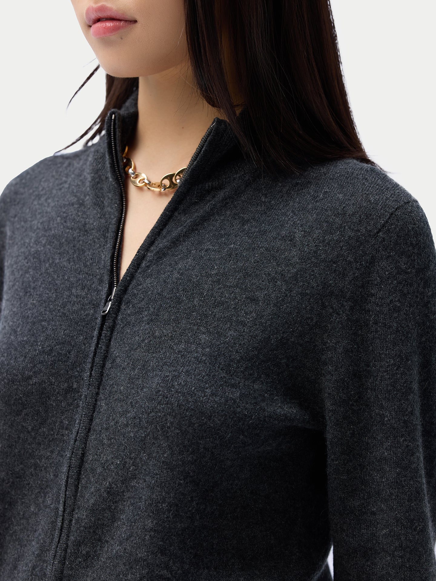 Kaschmir Cardigan mit Reißverschluss