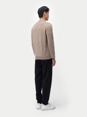 Naturfarbe Kaschmir-Pullover mit halbem Reißverschluss Taupe - Gobi Cashmere