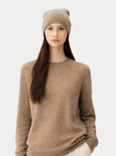 Naturfarbe 99€ Kaschmir-Set aus Pullover und Mütze