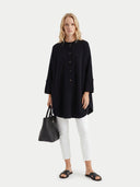 Kaschmirponcho mit Knopfleiste
