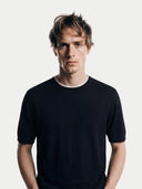 Herren Kaschmir-Seiden T-Shirt mit Doppelkragen | GOBI DE