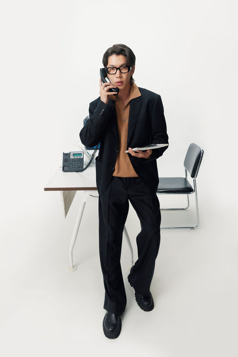 Einreihiger Herren-Blazer aus Kaschmir, Editorial-Foto