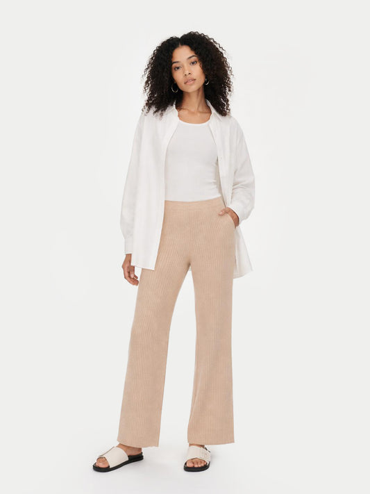 Naturfarbe Lässige Kaschmirhose