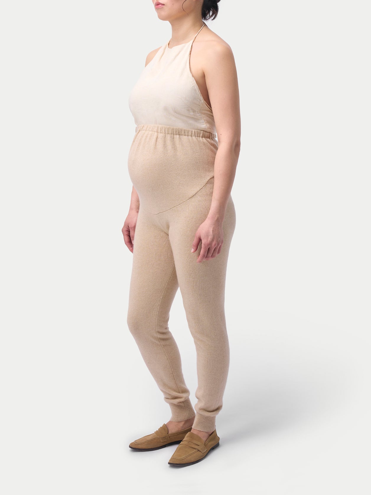Über dem Bauch Kaschmir-Strickhosen für Schwangere