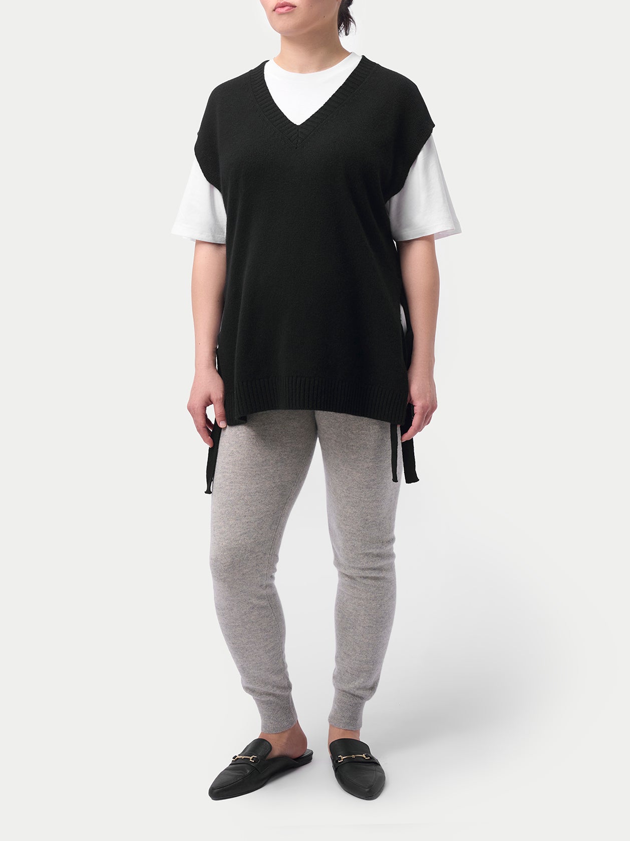 Über dem Bauch Kaschmir-Strickhosen für Schwangere