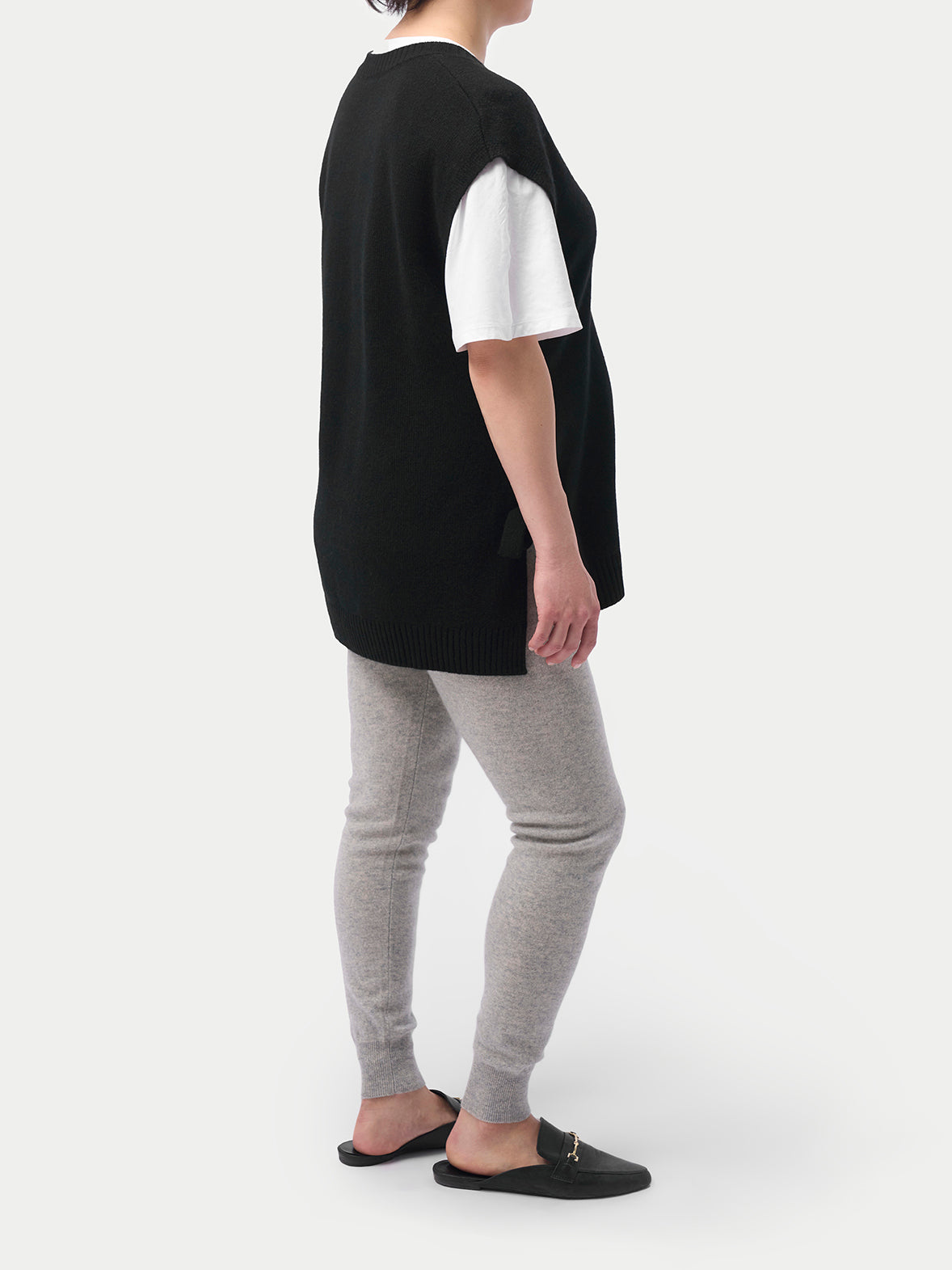 Über dem Bauch Kaschmir-Strickhosen für Schwangere