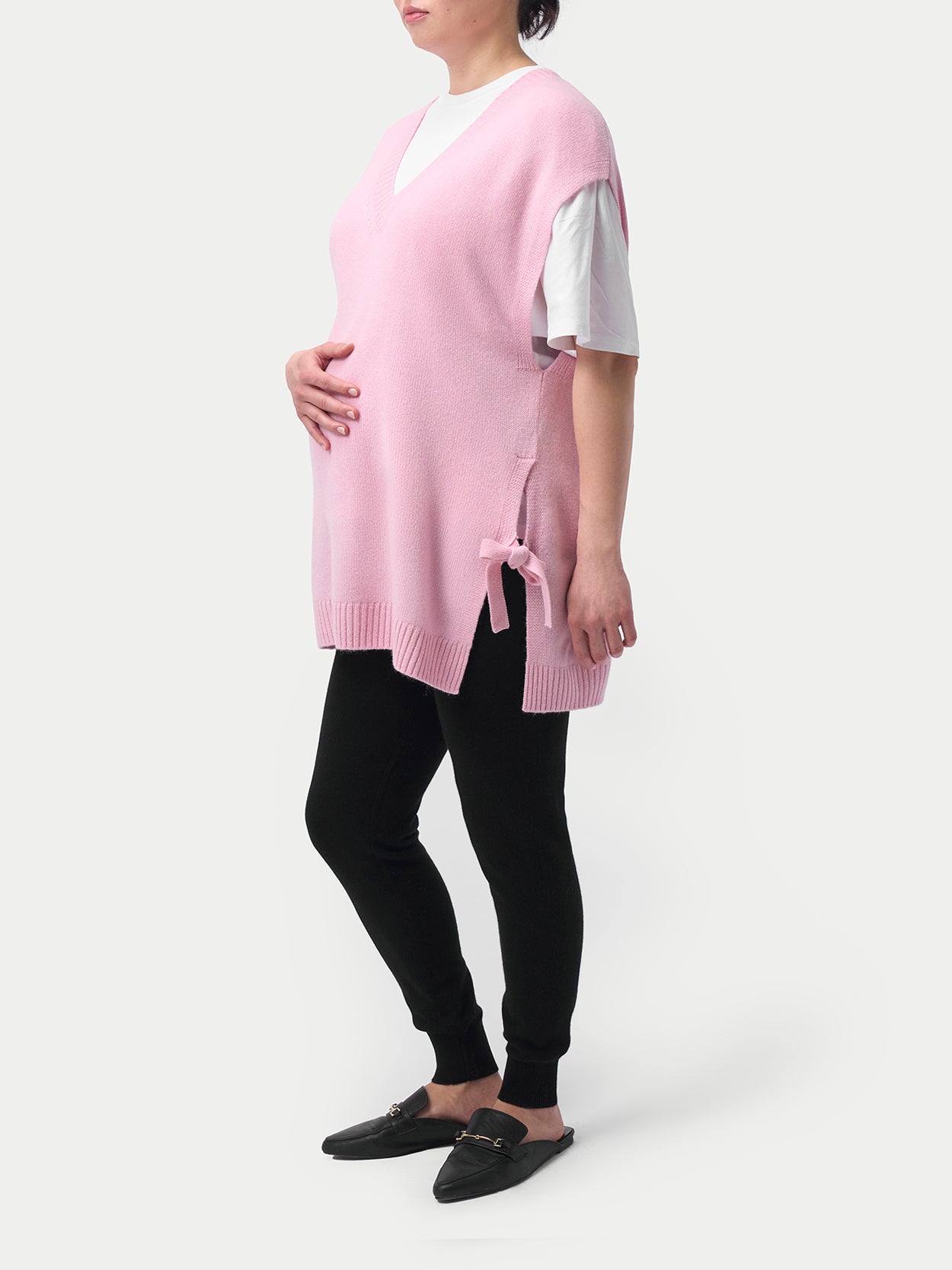 Über dem Bauch Kaschmir-Strickhosen für Schwangere