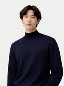 Zeitloser Kaschmirpullover mit Stehkragen Navy Blazer - Gobi Cashmere