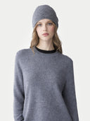 99€ Kaschmir-Set aus Pullover und Mütze Steel Gray - Gobi Cashmere
