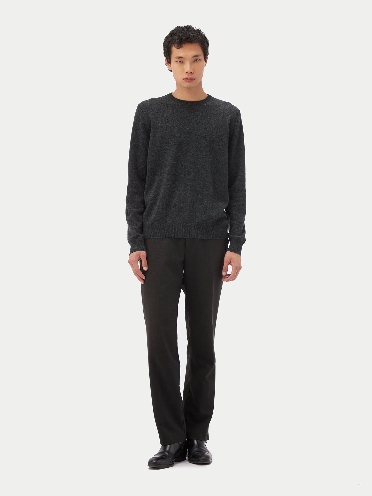 Basic Kaschmirpullover mit R-Ausschnitt