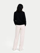 Damen Kashmir R-Ausschnitt Pullover Schwarz | GOBI Cashmere