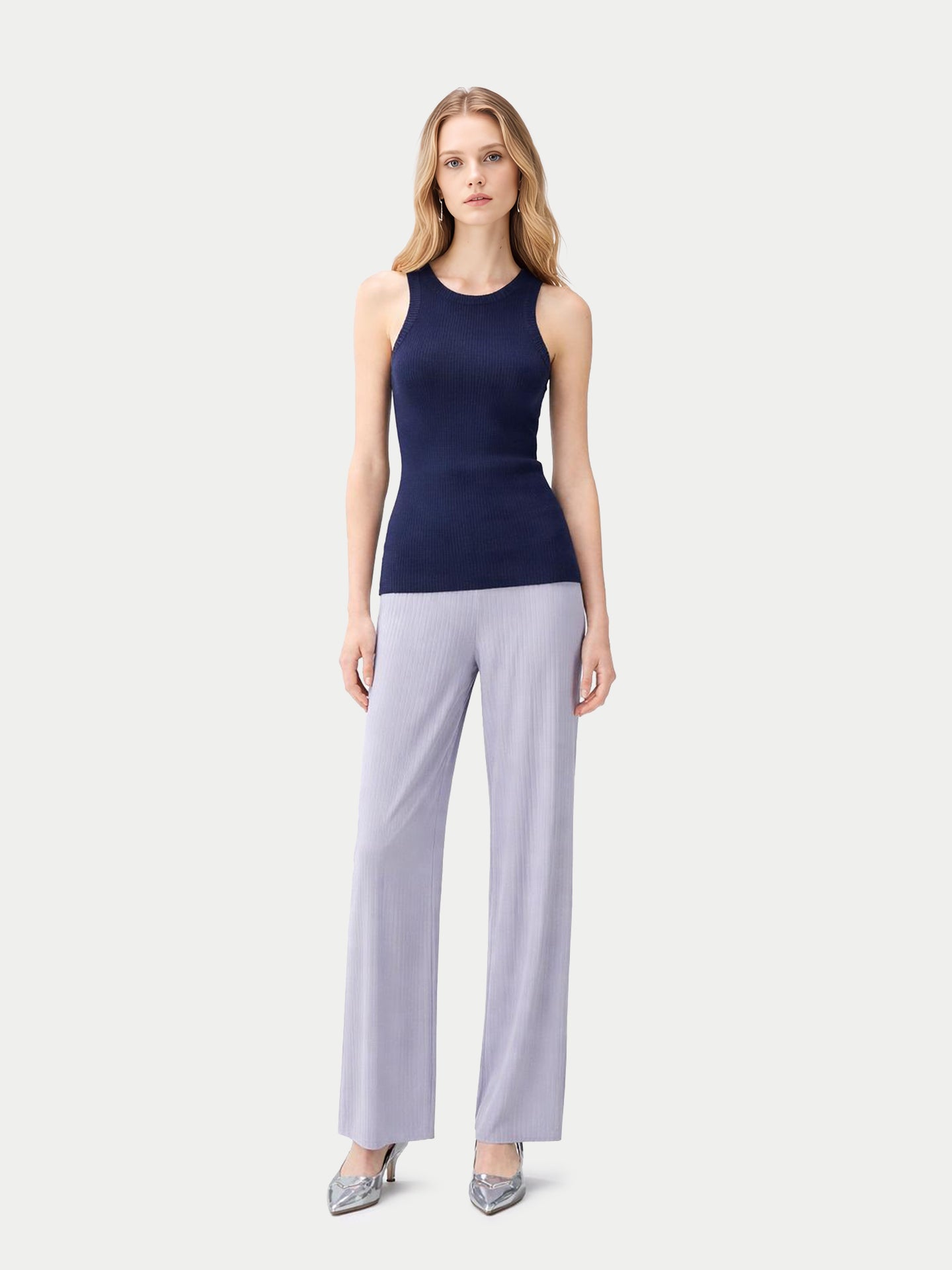 Geripptes Baumwoll-Seiden-Kaschmir-Top| GOBI Cashmere