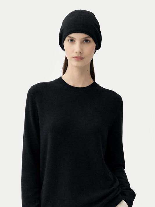 99€ Damen Pullover R-Ausschnitt Schwarz | GOBI Cashmere