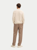 Naturfarbe Basic Kaschmirpullover mit Polokragen
