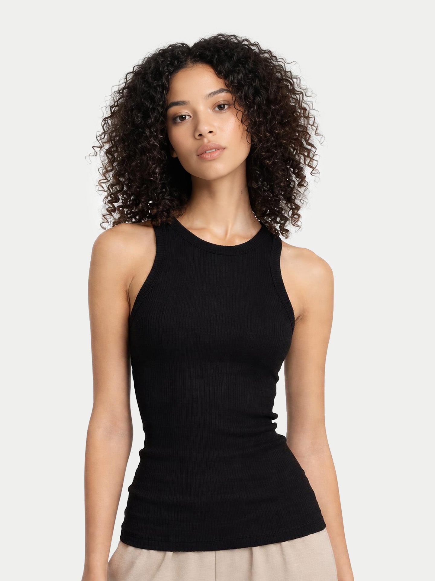 Geripptes Baumwoll-Seiden-Kaschmir-Top| GOBI Cashmere