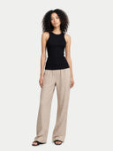 Geripptes Baumwoll-Seiden-Kaschmir-Top| GOBI Cashmere #ai-image