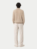 Naturfarbe Basic Kaschmirpullover mit Polokragen