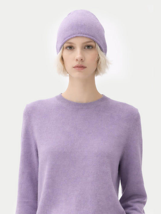 99€ Kaschmir Set Pullover & Mütze Purple Ash | GOBI Cashmere