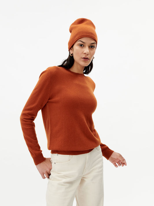 Damen Kaschmir 99€ Set aus Pullover und Mütze Sugar Almond - Gobi Cashmere