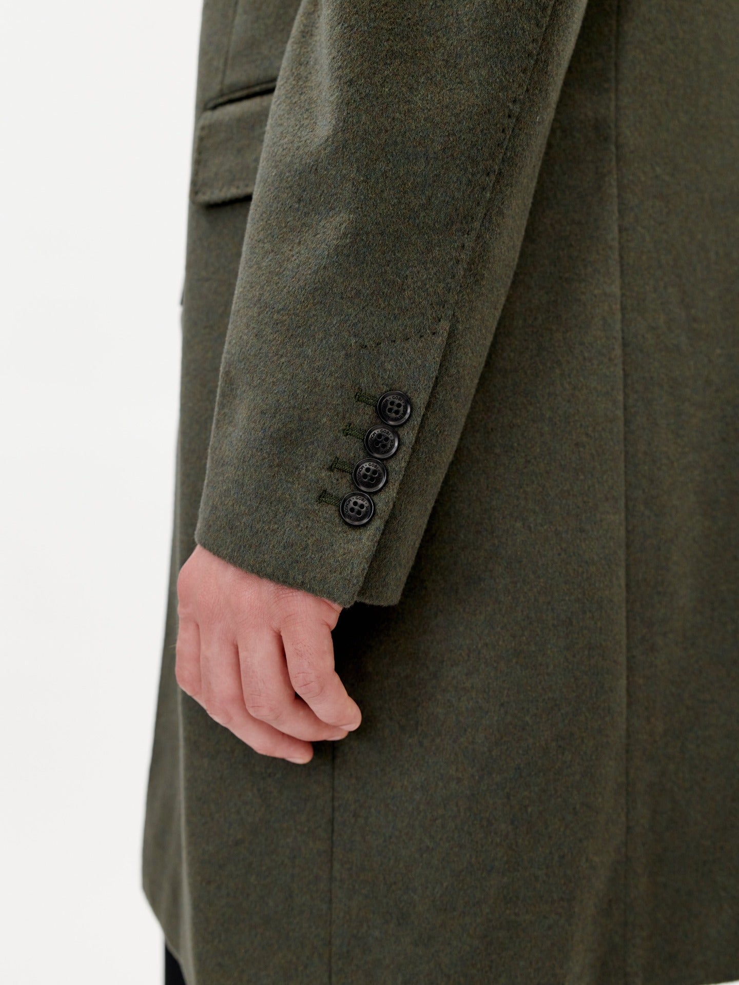 Herren Kaschmir Klassischer Reverskragen Mantel Dunkle olive - Gobi Cashmere