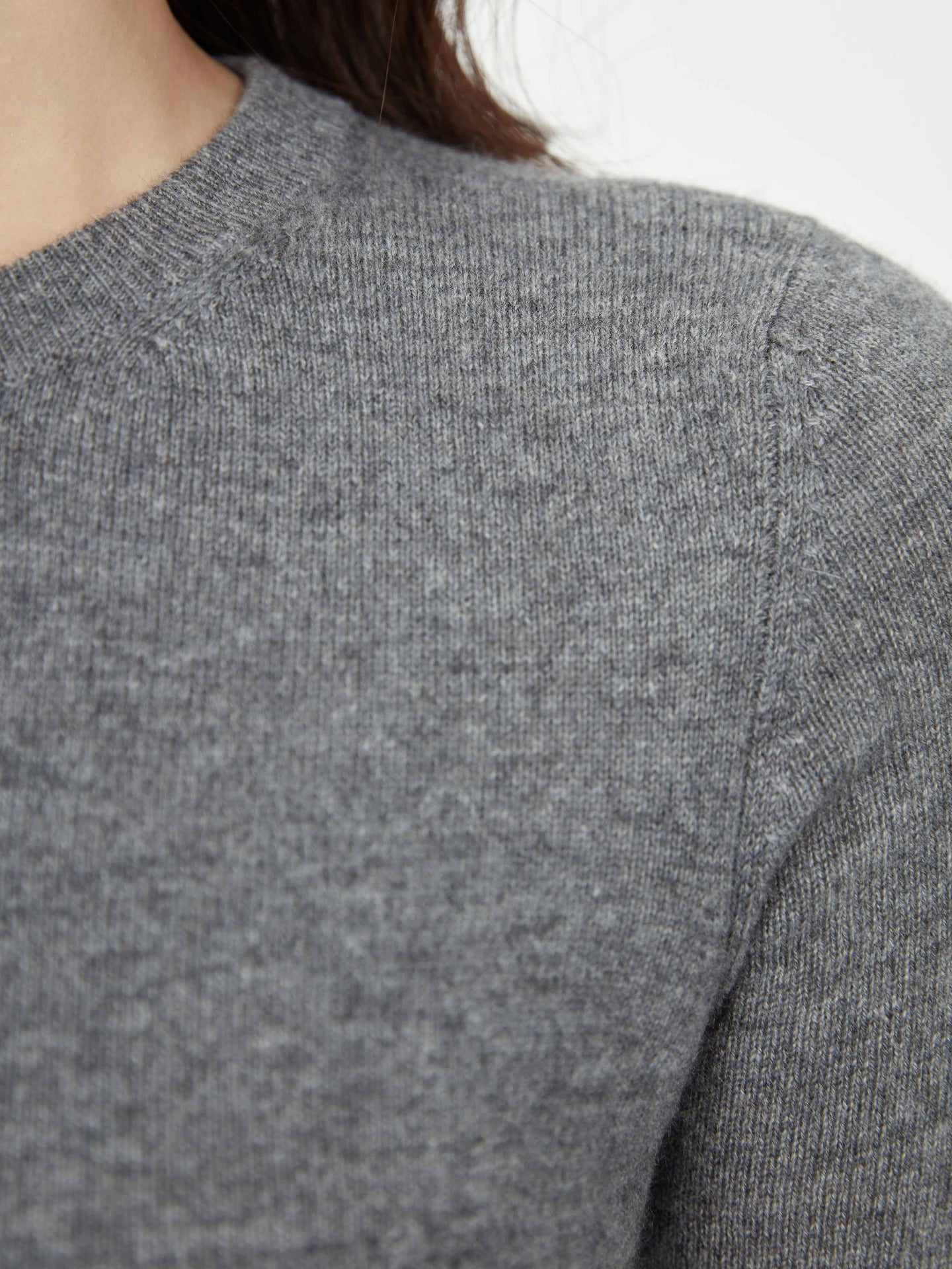 Damen Kaschmir R-Ausschnitt Strickjacke Dunkelgrau - Gobi Cashmere