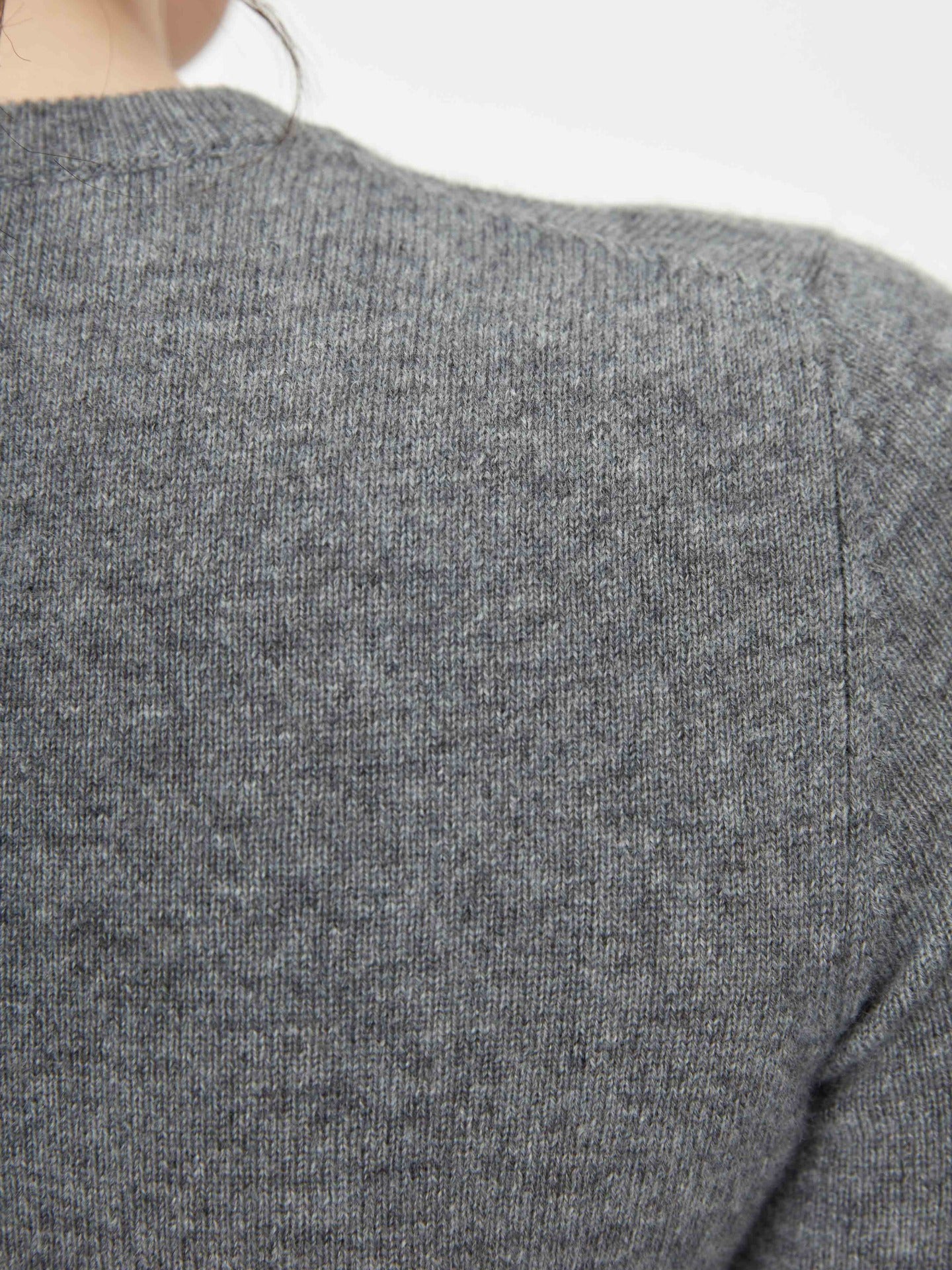 Damen Kaschmir R-Ausschnitt Strickjacke Dunkelgrau - Gobi Cashmere
