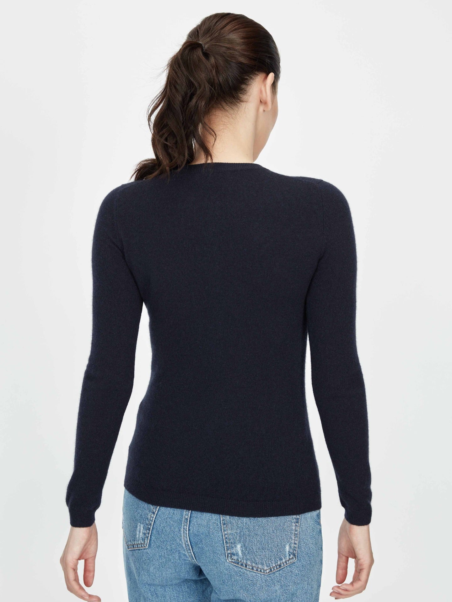Damen Kaschmir R-Ausschnitt Strickjacke mit Knöpfen Deepwell - Gobi Cashmere