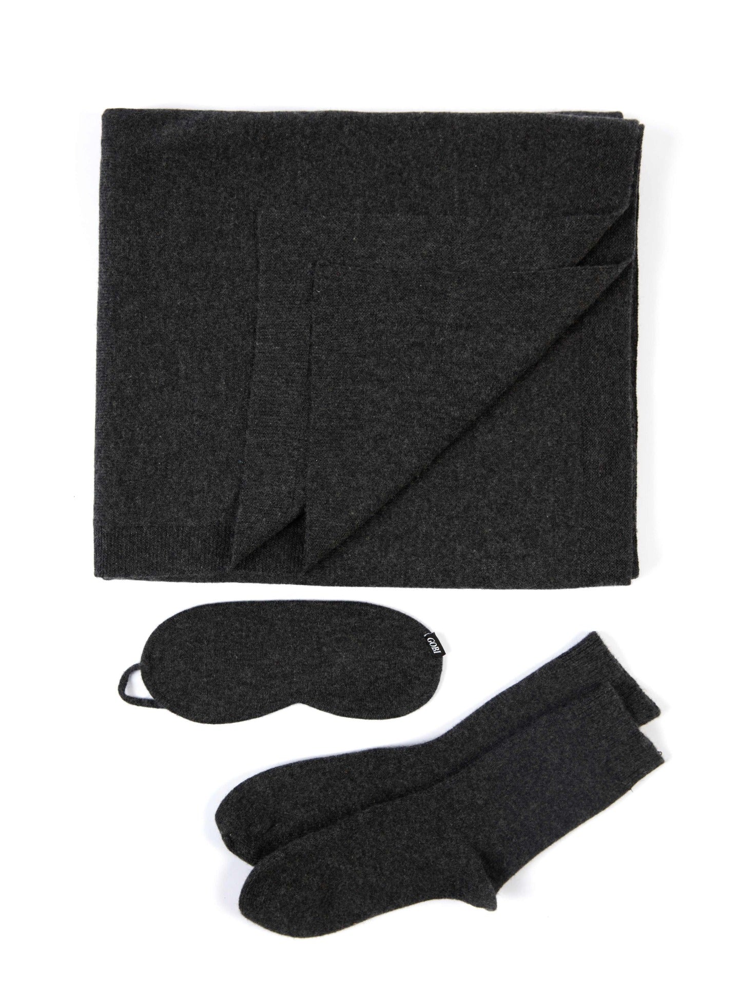 Unisex Kaschmir-Reiseset Holzkohle - Gobi Cashmere