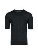 Herren T-Shirt Aus Seide Und Kaschmir Schwarz - Gobi Cashmere