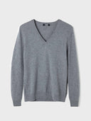 Damen V-Ausschnitt Pullover Dunkelgrau | GOBI Cashmere