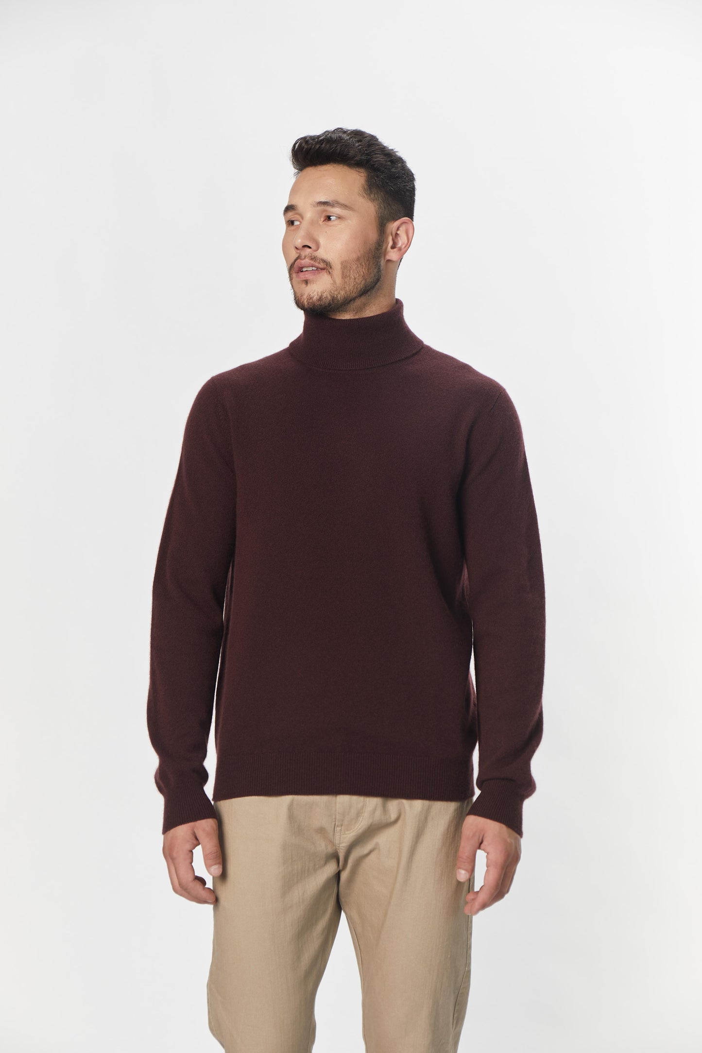 Men's Cashmere Turtleneck decadent chocolate - Gobi Cashmere